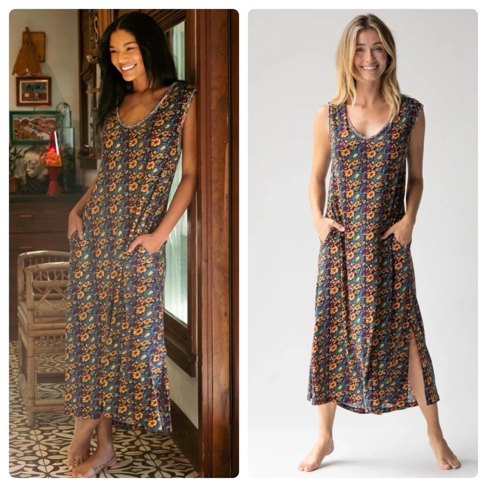 Natural Life Hangout Cotton Midi Dress